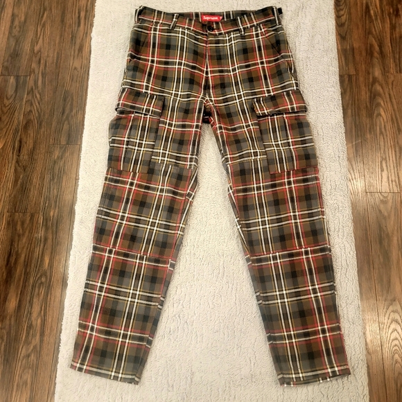 Supreme Cargo Pants Brown/Plaid Size 30